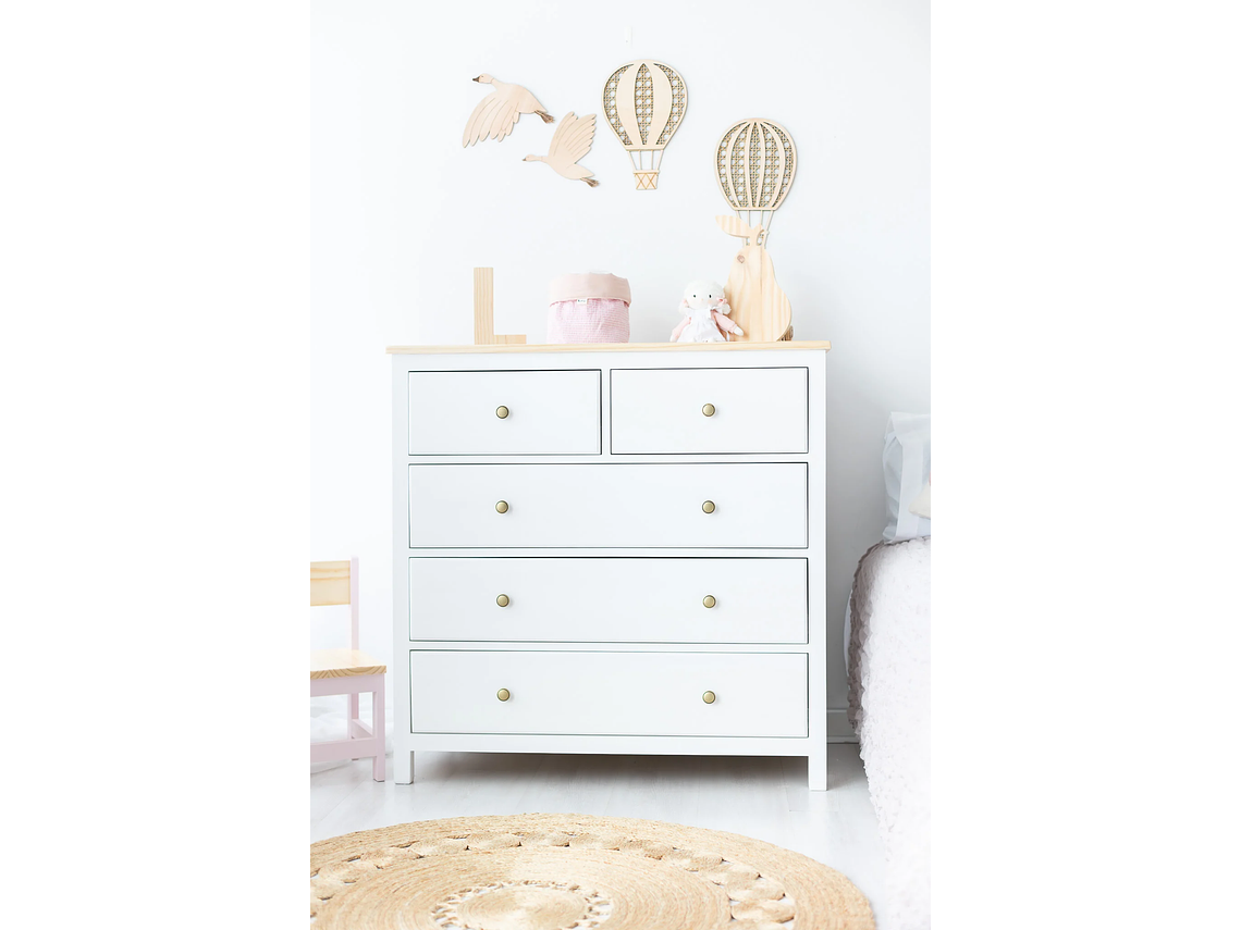 CÓMODA MUDADOR PARA BEBÉ BLANCO | 100 X 100 X 50 CM | MMARS 5