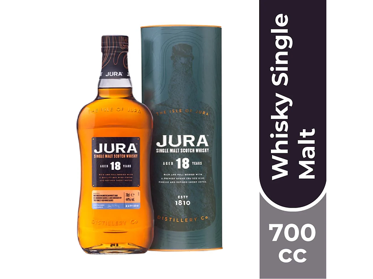 WHISKY JURA BOTELLA VIDRIO 700 CC MALT 18 AÑOS 1