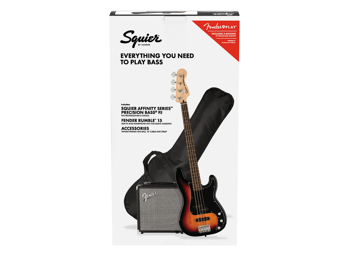 PACK SQUIER BAJO ELÉCTRICO PRECISION BASS AFFINITY 3COLOR SUNBURST 1