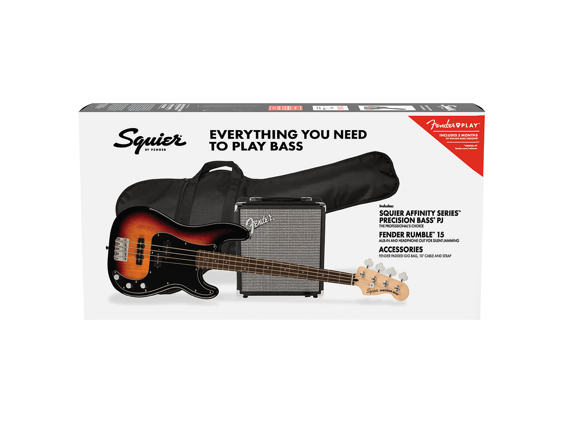 PACK SQUIER BAJO ELÉCTRICO PRECISION BASS AFFINITY 3COLOR SUNBURST 4