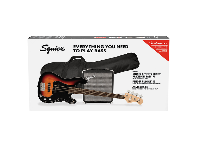 PACK SQUIER BAJO ELÉCTRICO PRECISION BASS AFFINITY 3COLOR SUNBURST 4