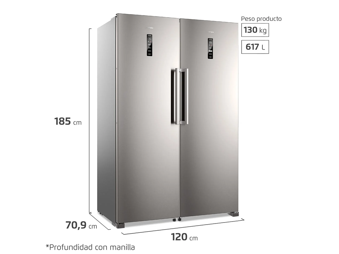 KIT REFRIGERADOR RTI4S + FREEZER FTI4S NOFROST INVERTER 617L 2