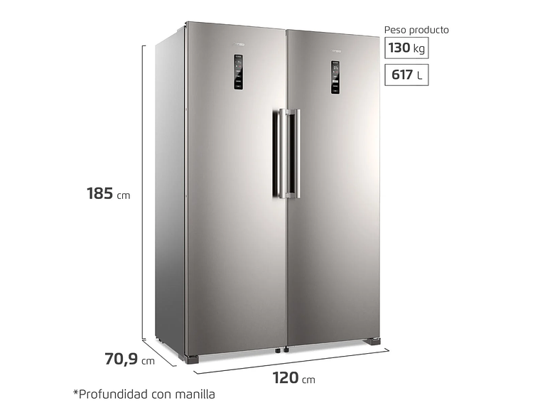 KIT REFRIGERADOR RTI4S + FREEZER FTI4S NOFROST INVERTER 617L 2