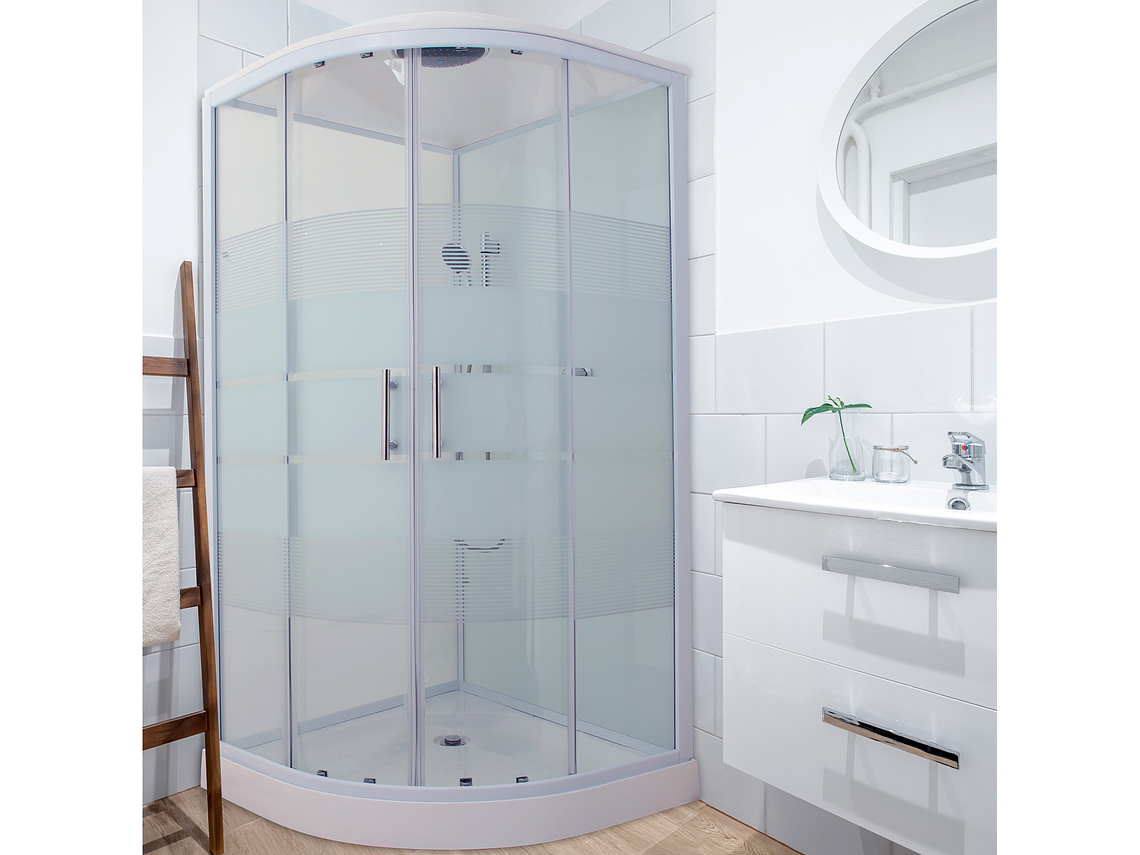 CABINA DE DUCHA CURVA CON LÍNEAS 90X90X215 CM (INCLUYE TECHO Y RECEPTÁCULO) 3