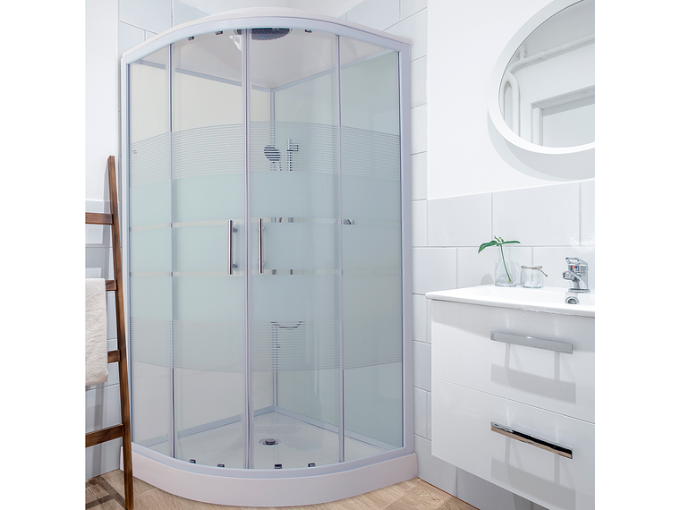 CABINA DE DUCHA CURVA CON LÍNEAS 90X90X215 CM (INCLUYE TECHO Y RECEPTÁCULO) 3