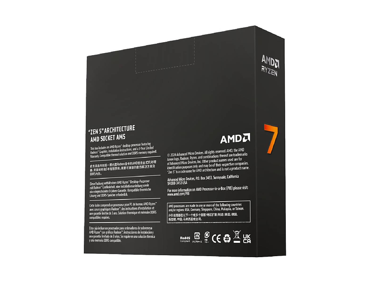 PROCESADOR AMD RYZEN 7 9700X 8C/16T 3.8-5.5GHZ AM5 2