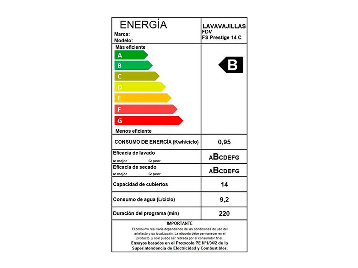 LAVAVAJILLAS FDV PRESTIGE 14 CUBIERTOS NEGRO 6