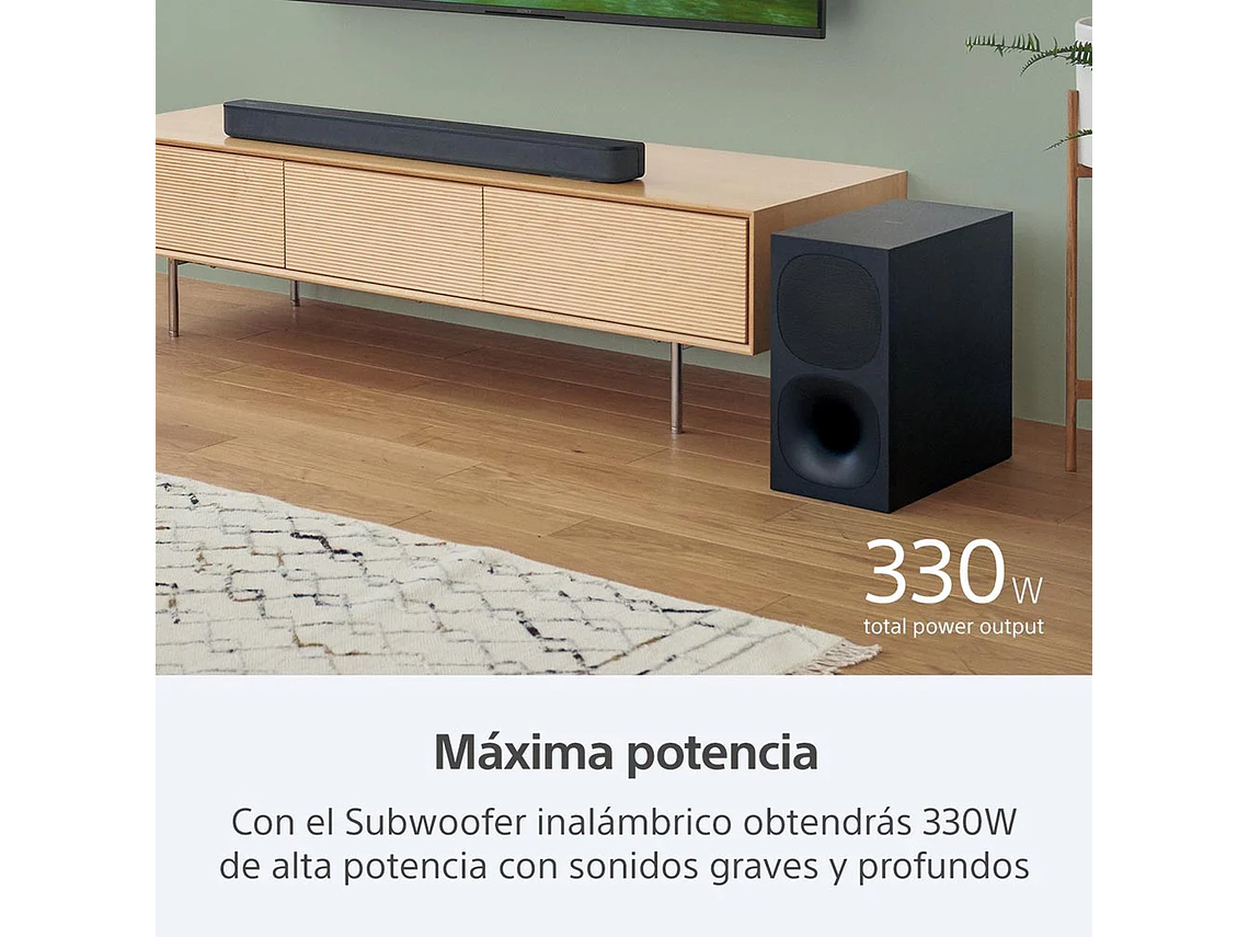 SOUNDBAR DE 2.1 CANALES CON SUBWOOFER INALÁMBRICO HT-S400 4