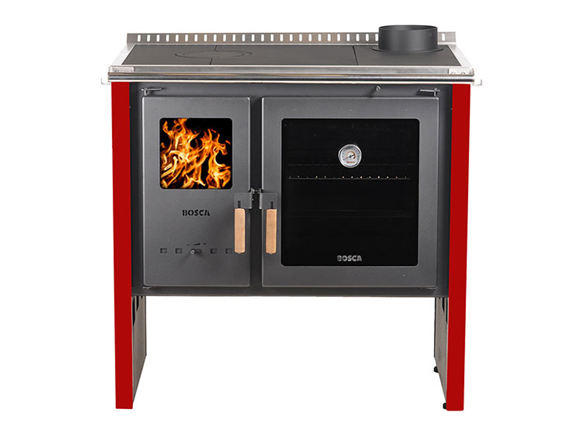 COCINA A LEÑA BOSCA HESTIA ROJO 3