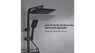 COLUMNA DE DUCHA NEGRA MATE CON PANTALLA DIGITAL INTELIGENTE