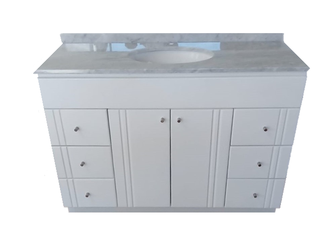 MUEBLE TMUEBLES CARRARA RECTO VANITORIO LACADO CUBIERTA MÁRMOL 120 X 50 X 85 BLANCO 1