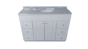 MUEBLE TMUEBLES CARRARA RECTO VANITORIO LACADO CUBIERTA MÁRMOL 120 X 50 X 85 BLANCO