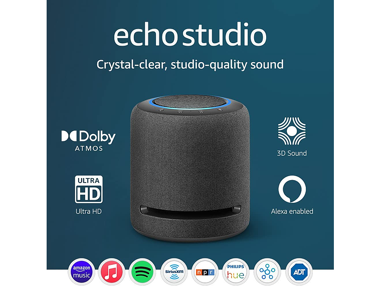 PARLANTE AMAZON ECHO STUDIO CON ALEXA AUDIO ESPACIAL 3