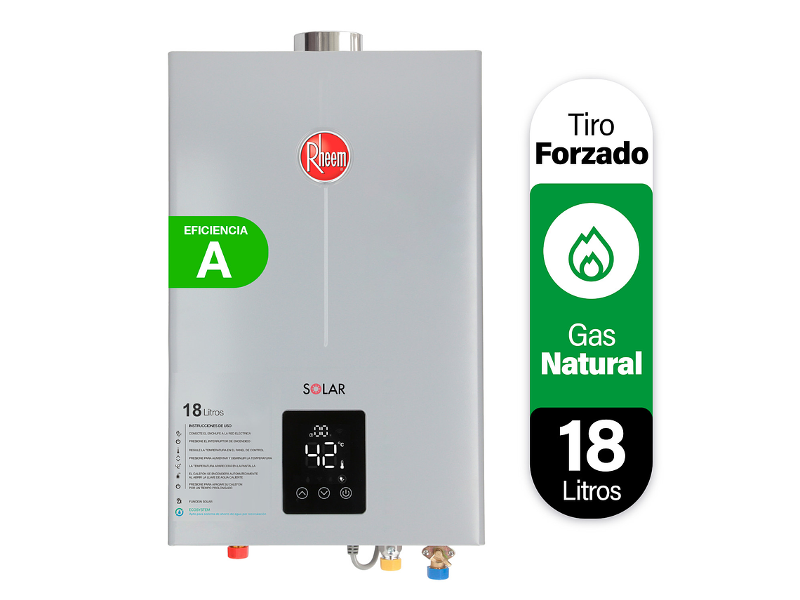 CALEFONT 18 LITROS GAS NATURAL TIRO FORZADO RHEEM 2