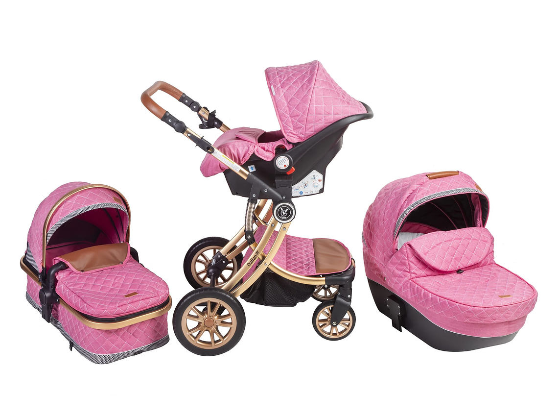 COCHE DALIAN 3EN 1 DE VOYAGE PINK 2