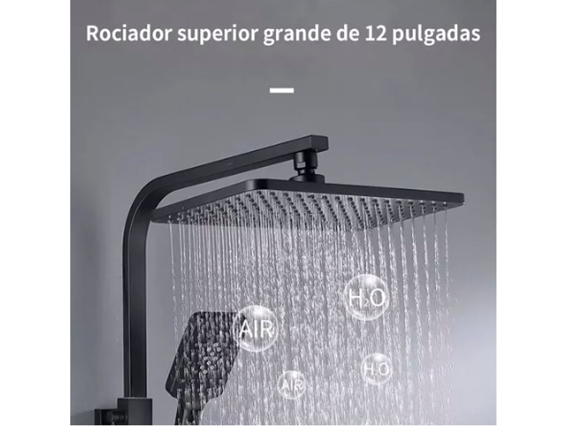 COLUMNA DE DUCHA NEGRO MATE MULTI-FUNCIONES CON PANTALLA 2