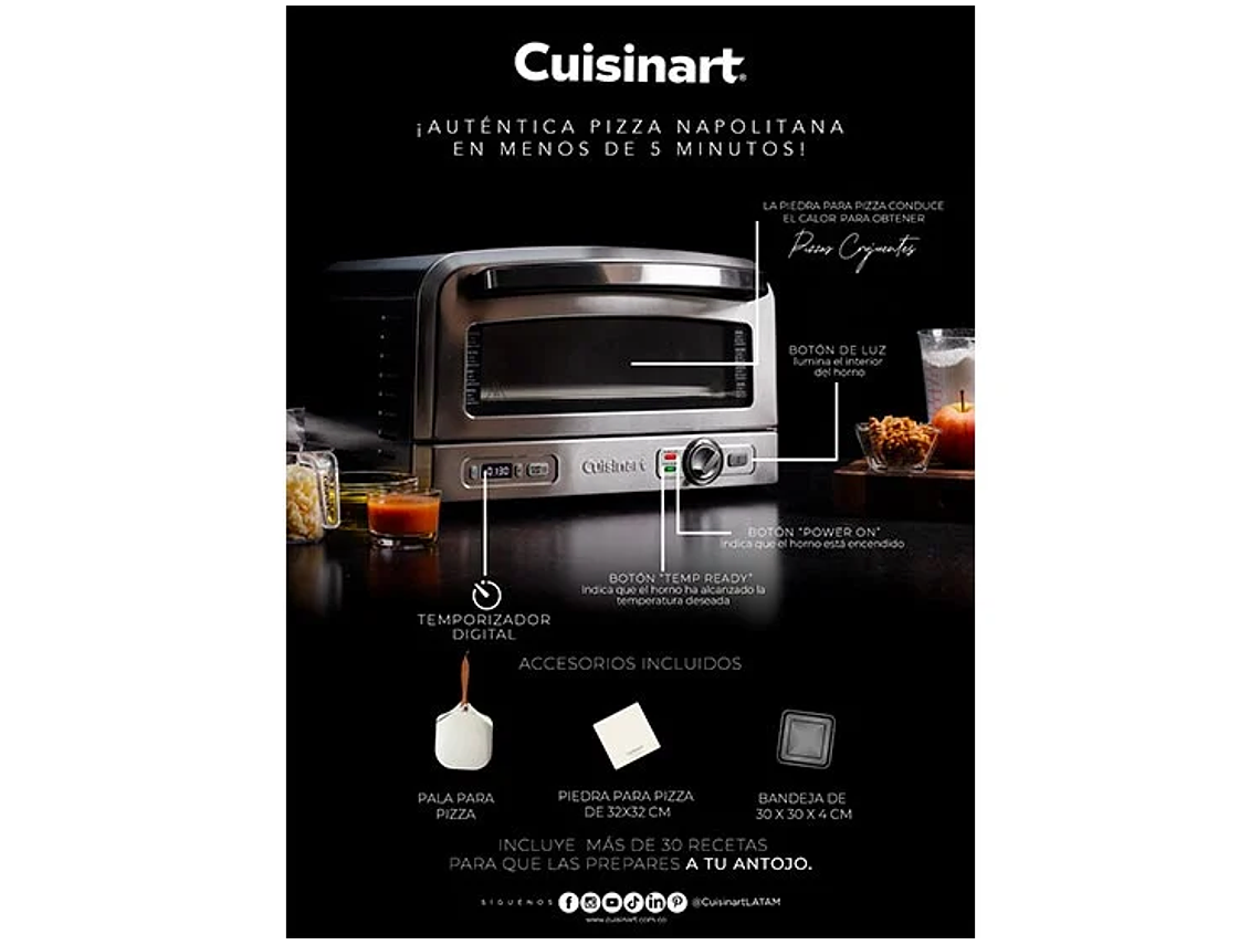 HORNO ELÉCTRICO CUISINART PIZZA CPZ120CL 7