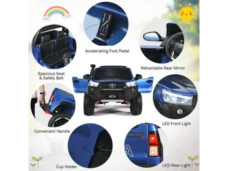 AUTO TOYOTA HILUX RUGGED X 12V BLUE PINTURA REAL 6