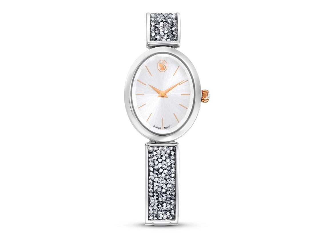 RELOJ SWAROVSKI MUJER CRYSTAL ROCK OVAL FABRICADO SUIZA BRAZALETE METAL 1