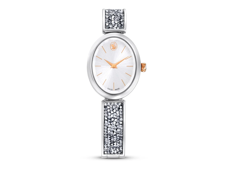 RELOJ SWAROVSKI MUJER CRYSTAL ROCK OVAL FABRICADO SUIZA BRAZALETE METAL 1