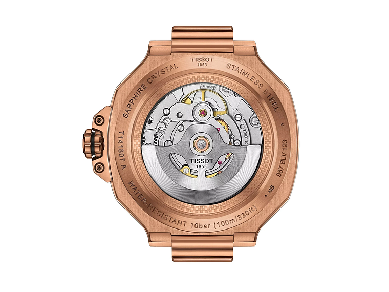 RELOJ DE PULSERA TISSOT T-RACE CHRONOGRAPH POWERMATIC 80 SILICONA ORO ROSA 2