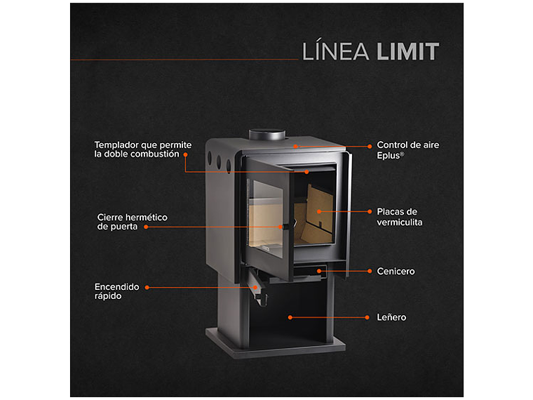 CALEFACTOR A LEÑA BOSCA LIMIT 480 4