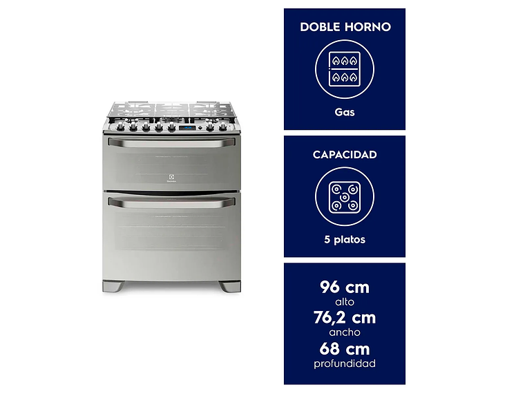 COCINA GAS LICUADO ELECTROLUX 5 QUEMADORES 76DXA 6