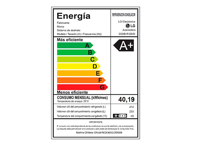 REFRIGERADOR SIDE BY SIDE LG GS66BVP NO FROST 647 LT 10