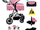 COCHE TRAVEL SYSTEM 4 EN 1 UK PRAM ROSA - Miniatura 1