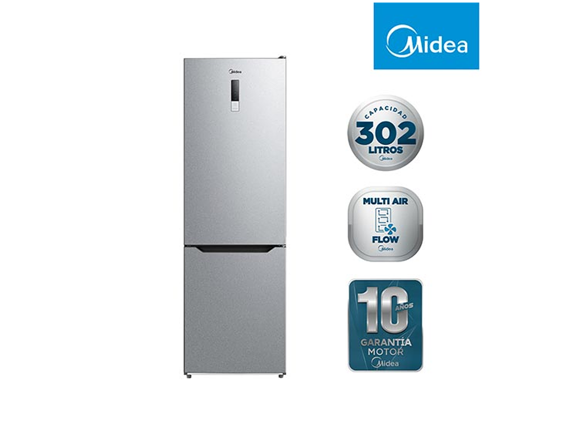 REFRIGERADOR MIDEA BOTTOM FREEZER NO FROST 302 L BTM MDRB424FGE50 1