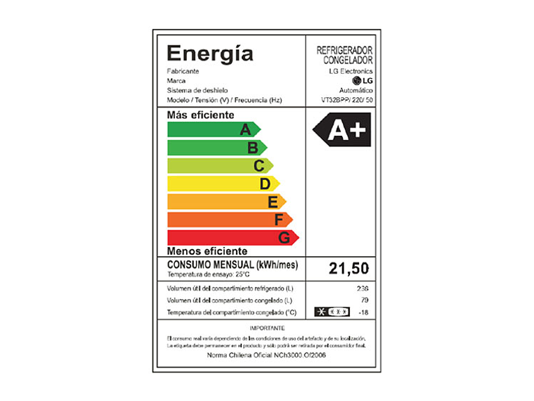 REFRIGERADOR LG TOP FREEZER NO FROST 315 L SMART INVERTER COMPRESSOR VT32BPP MOTOR 8
