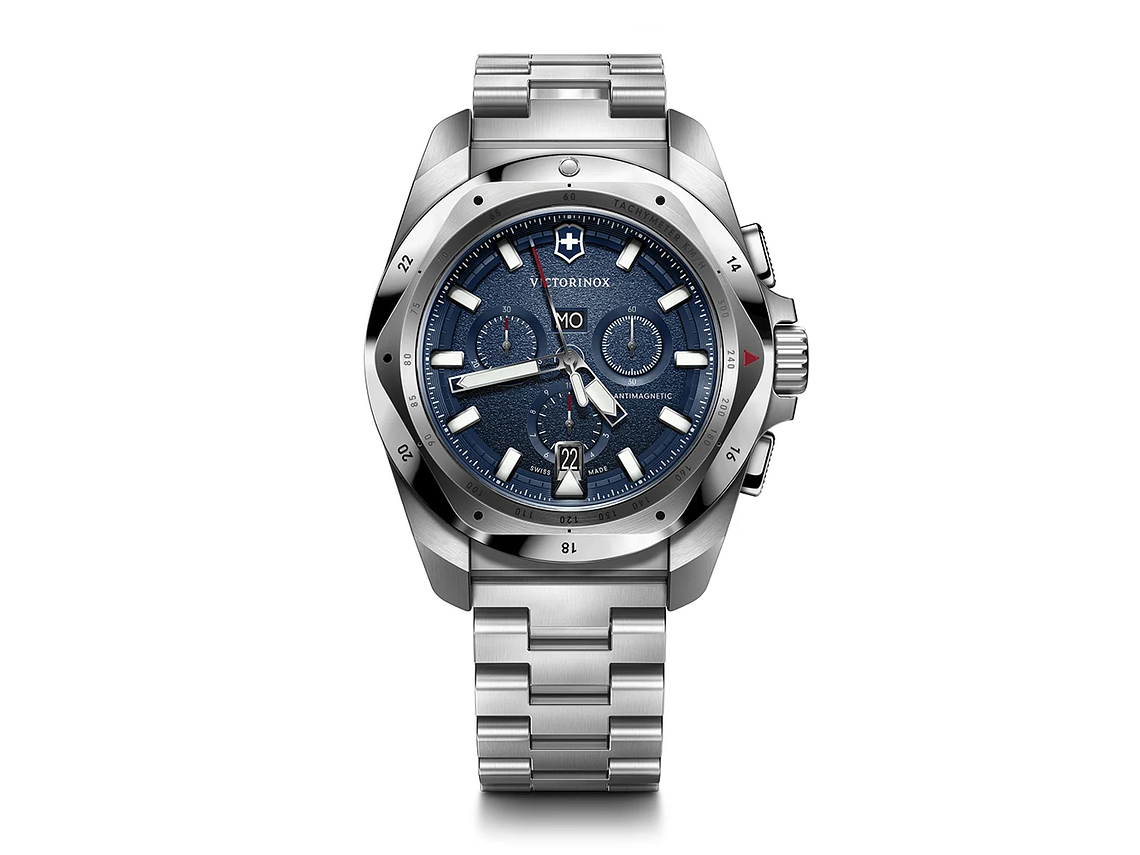 RELOJ DE PULSERA VICTORINOX INOX CHRONO 43 MM CORREA ACERO DIAL AZUL 1