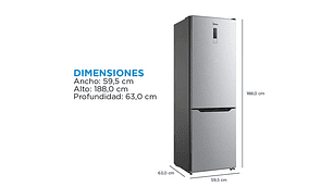 REFRIGERADOR MIDEA BOTTOM FREEZER NO FROST 302 L BTM MDRB424FGE50