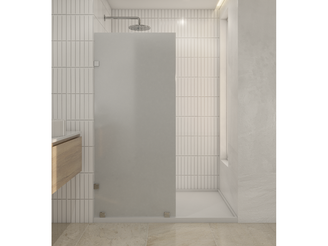 SHOWER DOOR VIDRIO TEMPLADO CON EMPAVONADO 100X190 CM HERRAJE INOX 1