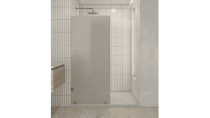SHOWER DOOR VIDRIO TEMPLADO CON EMPAVONADO 100X190 CM HERRAJE INOX