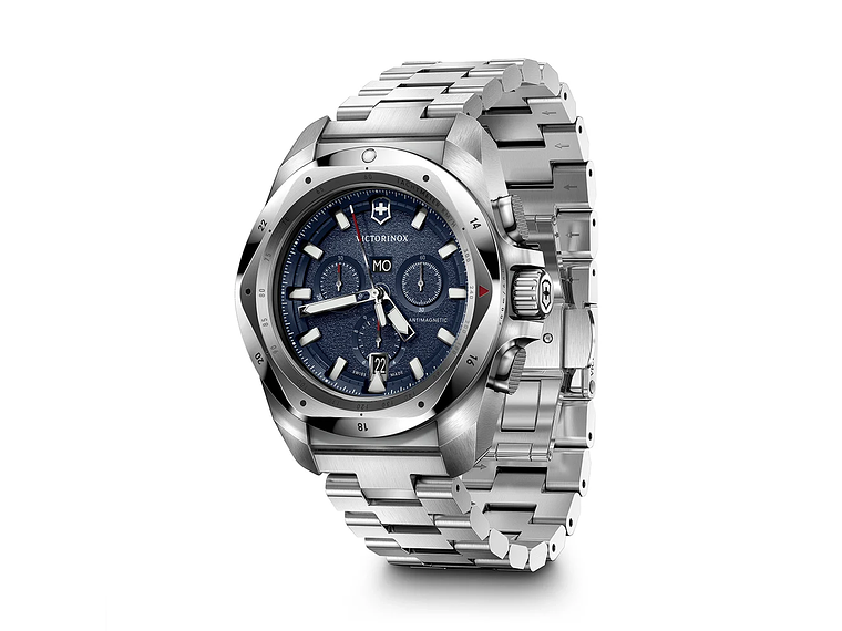 RELOJ DE PULSERA VICTORINOX INOX CHRONO 43 MM CORREA ACERO DIAL AZUL 2