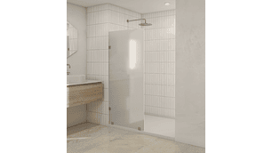 SHOWER DOOR VIDRIO TEMPLADO CON EMPAVONADO 100X190 CM HERRAJE INOX