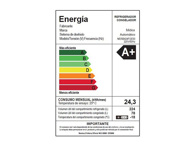 REFRIGERADOR MIDEA BOTTOM FREEZER NO FROST 302 L BTM MDRB424FGE50 4