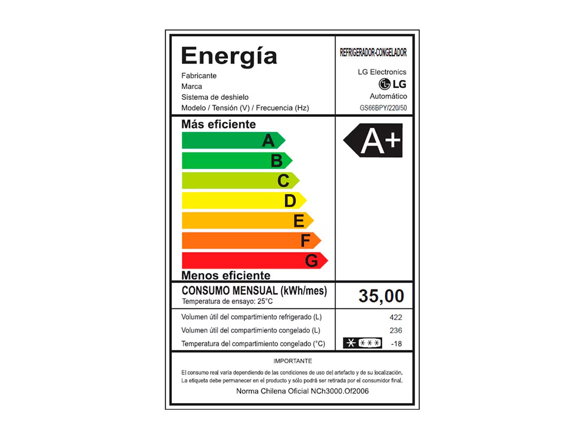 REFRIGERADOR SIDE BY SIDE LG 658 L NO FROST GS66BPY 11