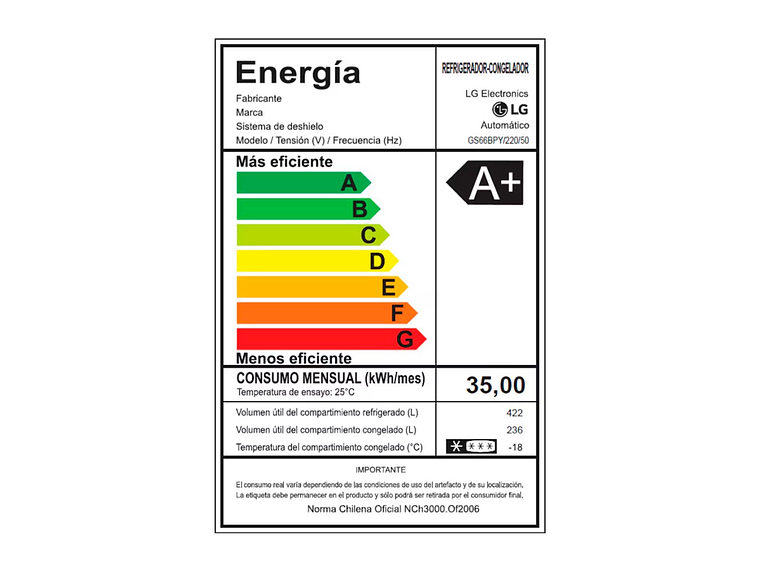 REFRIGERADOR SIDE BY SIDE LG 658 L NO FROST GS66BPY 11