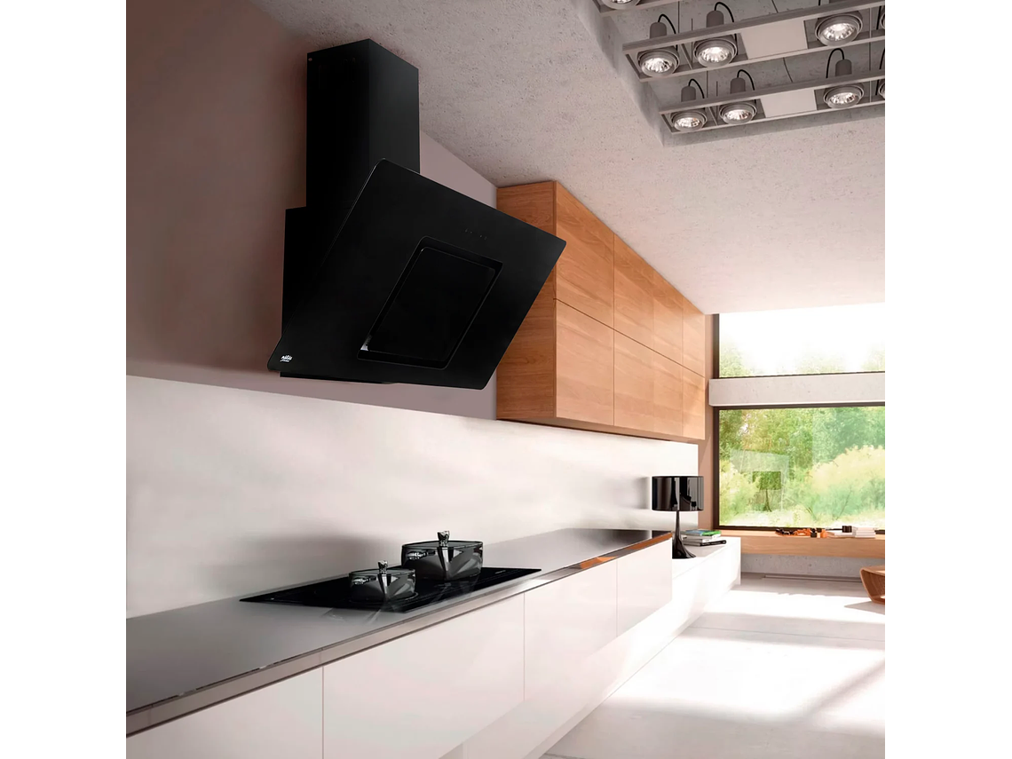 CAMPANA VIDRIO NEGRO CONTROL TOUCH 90CM 4