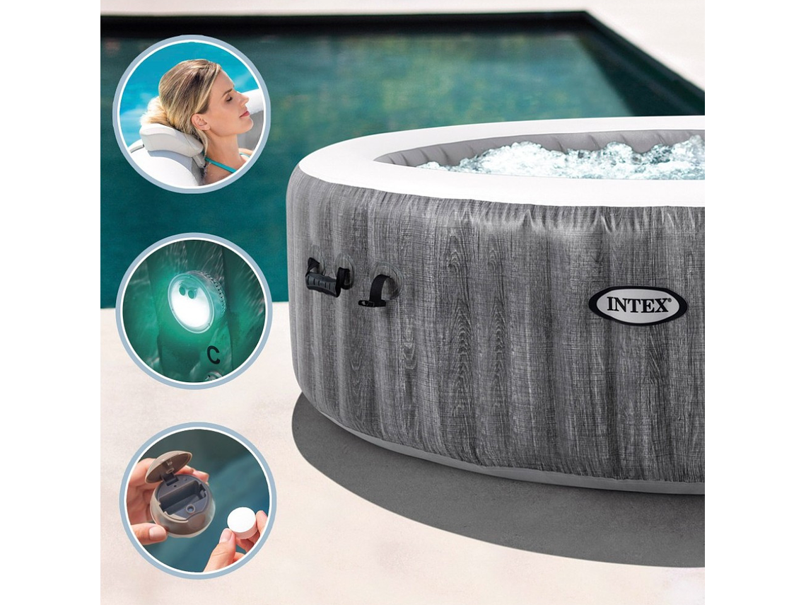 SPA HOT TUB INFLABLE INTEX GREYWOOD DELUXE 4 PERSONAS 4