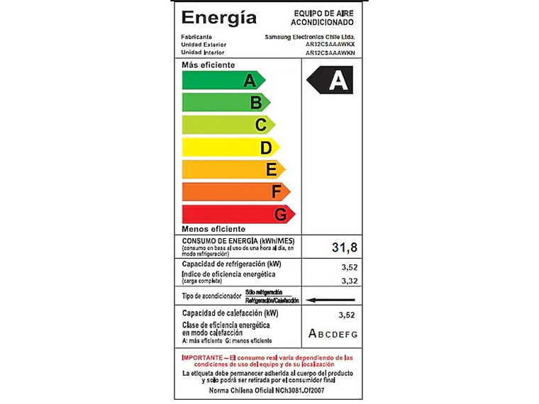 A/C WIND-FREE 12.000BTU CON SENSOR DE MOVIMIENTO Y FILTRO PM 1.0, FRÍO/CALOR 6