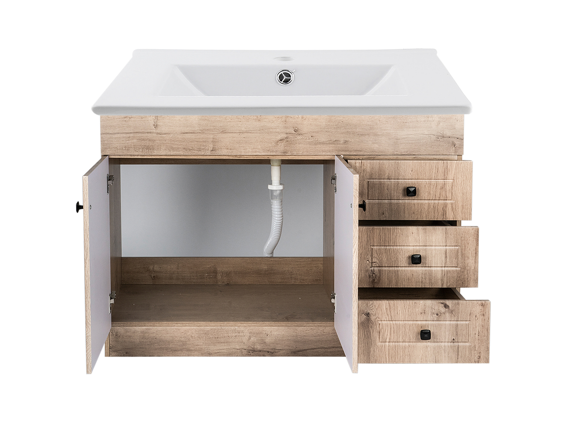 KIT DOMSA MUEBLE VANITORIO NOGAL B120PH-WOOD + P-120/120 X 80 X 47 CM 2