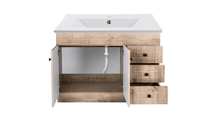 KIT DOMSA MUEBLE VANITORIO NOGAL B120PH-WOOD + P-120/120 X 80 X 47 CM