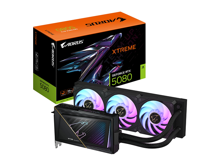 TARJETA DE VIDEO AORUS NVIDIA GEFORCE RTX 5080 XTREME WATERFORCE, 16GB GDDR7, 256-BIT 1