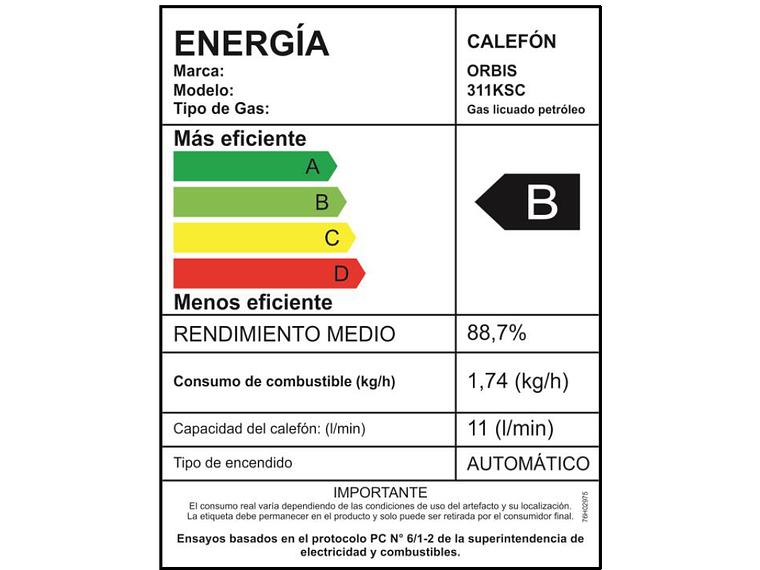 CALEFONT GAS LICUADO MODULANTE 11 L/MIN - TIRO NATURAL - 5 MEMORIAS 6