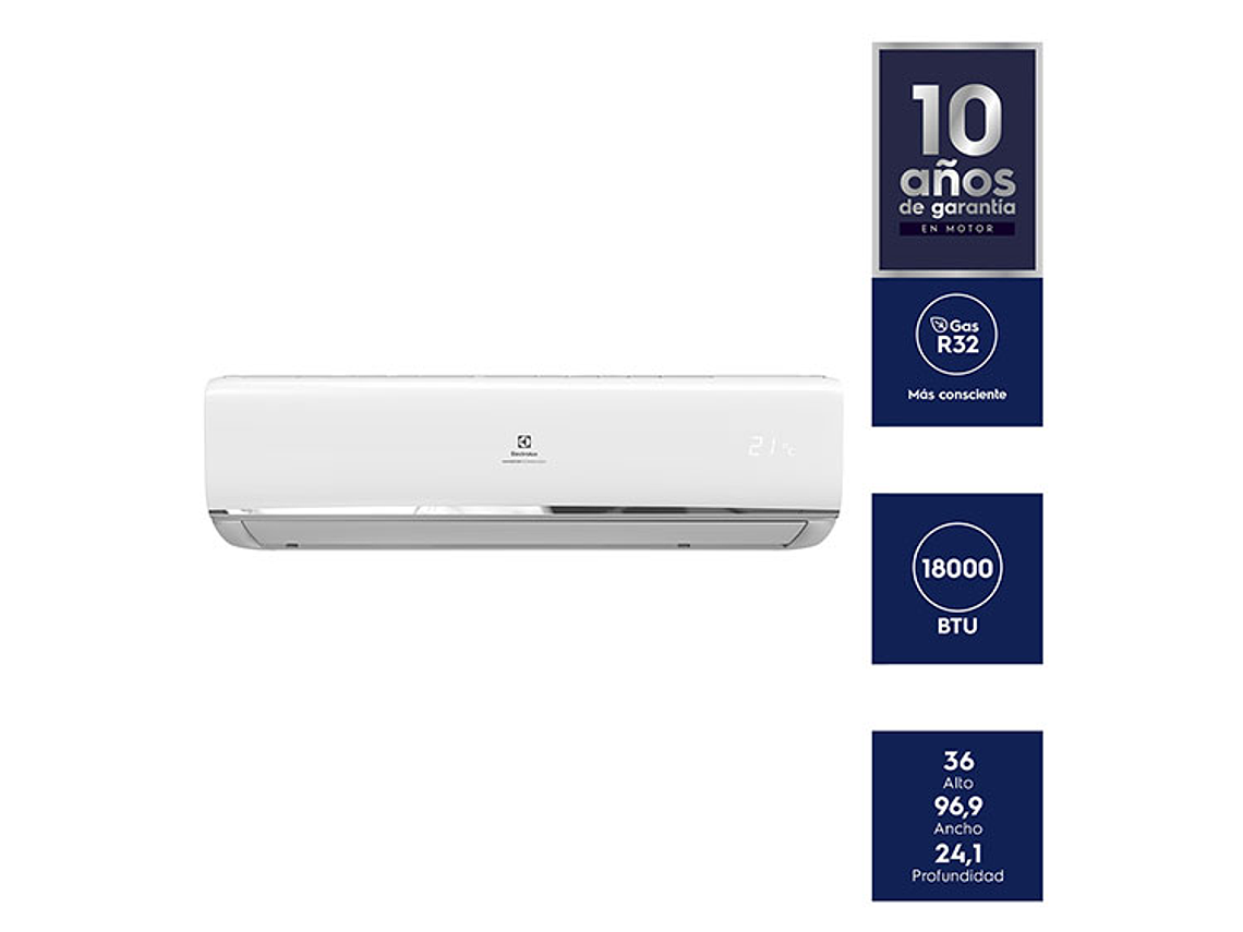 AIRE ACONDICIONADO ELECTROLUX SPLIT 18000 BTU INVERTER EAIX12 7