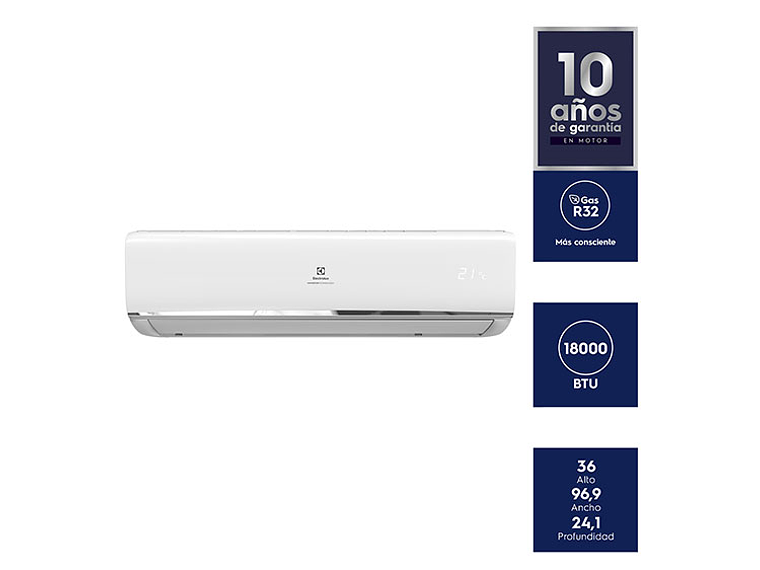 AIRE ACONDICIONADO ELECTROLUX SPLIT 18000 BTU INVERTER EAIX12 7