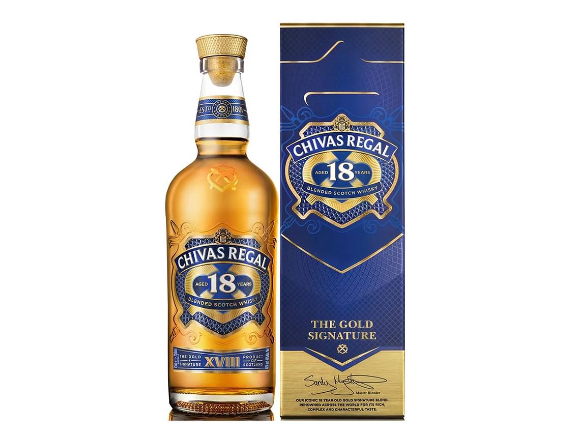 WHISKY CHIVAS REGAL BOTELLA VIDRIO 750 CC 18 AÑOS 40° 1